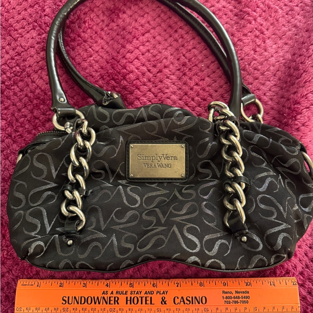 Simply Vera Vera Wang Black and Gray Shoulder Bag